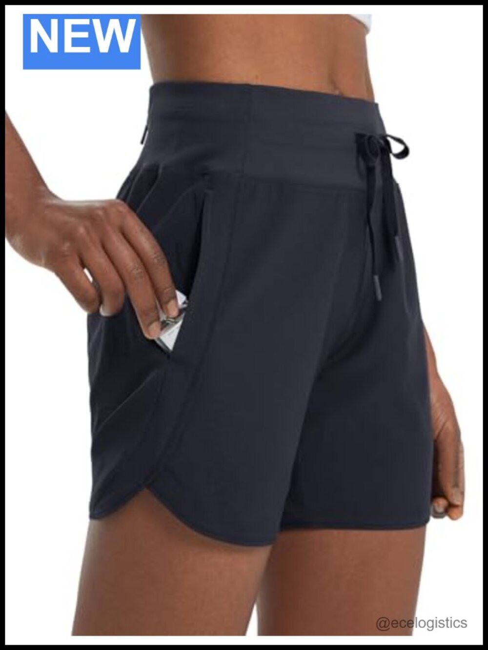 Women's 5" High Waisted Running Shorts with Zipper Pocket Quick Dry